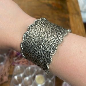 Adjustable silver cuff bracelet
